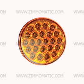 strobe, 4 inch round amber, LED