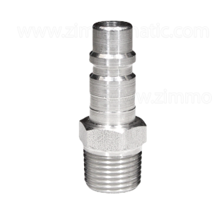 stainless steel quick connect coupler, 1/2", male plug end, male thread