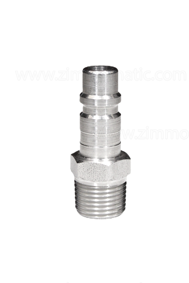 stainless steel quick connect coupler, 1/2", male plug end, male thread