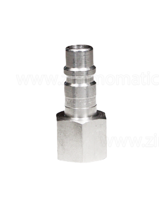 stainless steel quick connect coupler, 1/2", male plug end, female thread