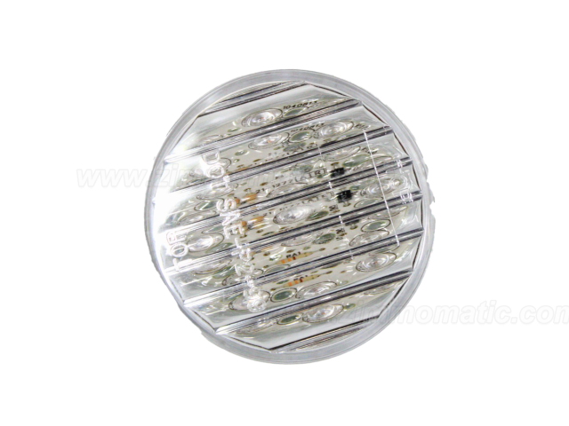 light, 2 inch clear lens, amber LED