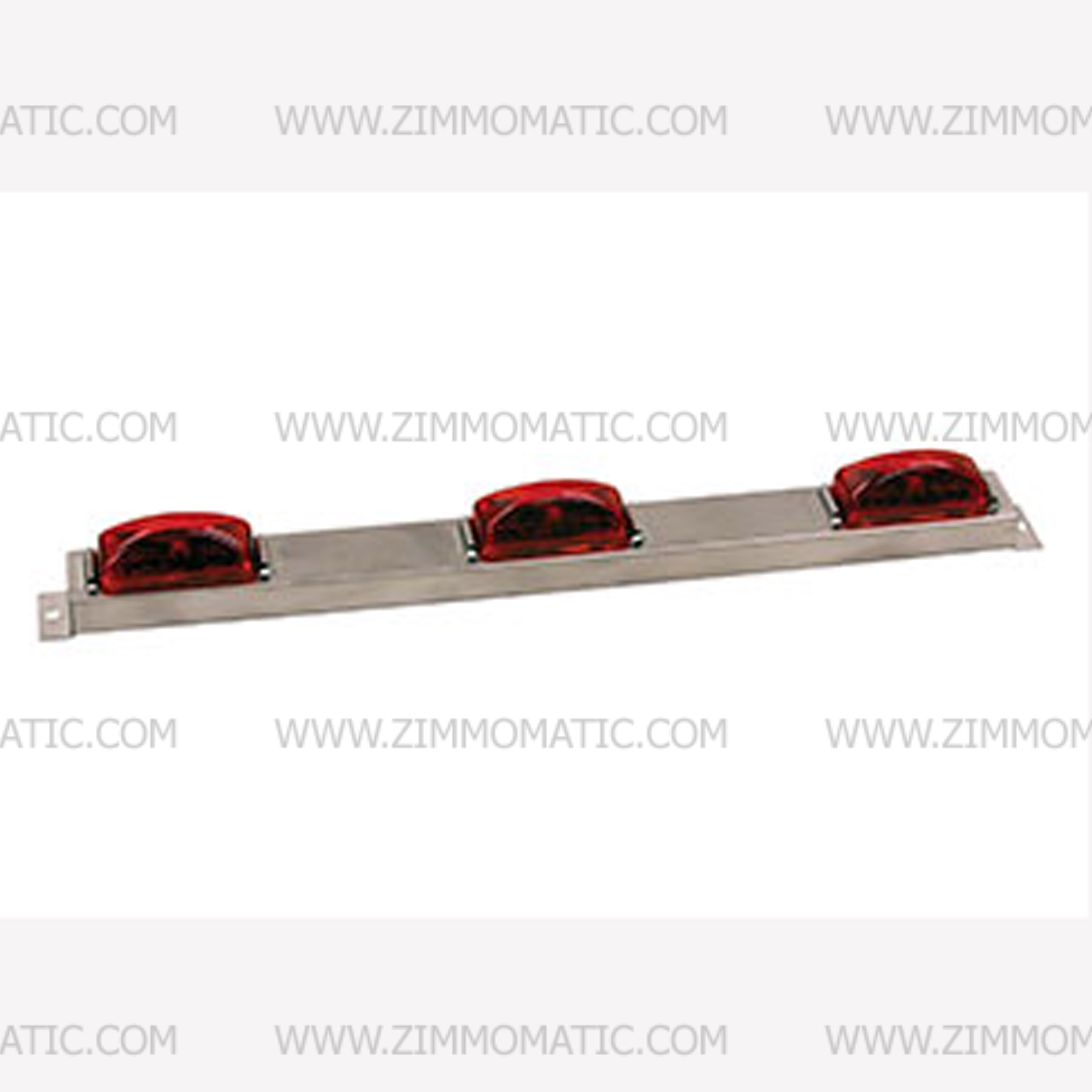 lightbar, 9 led red, stainless steel