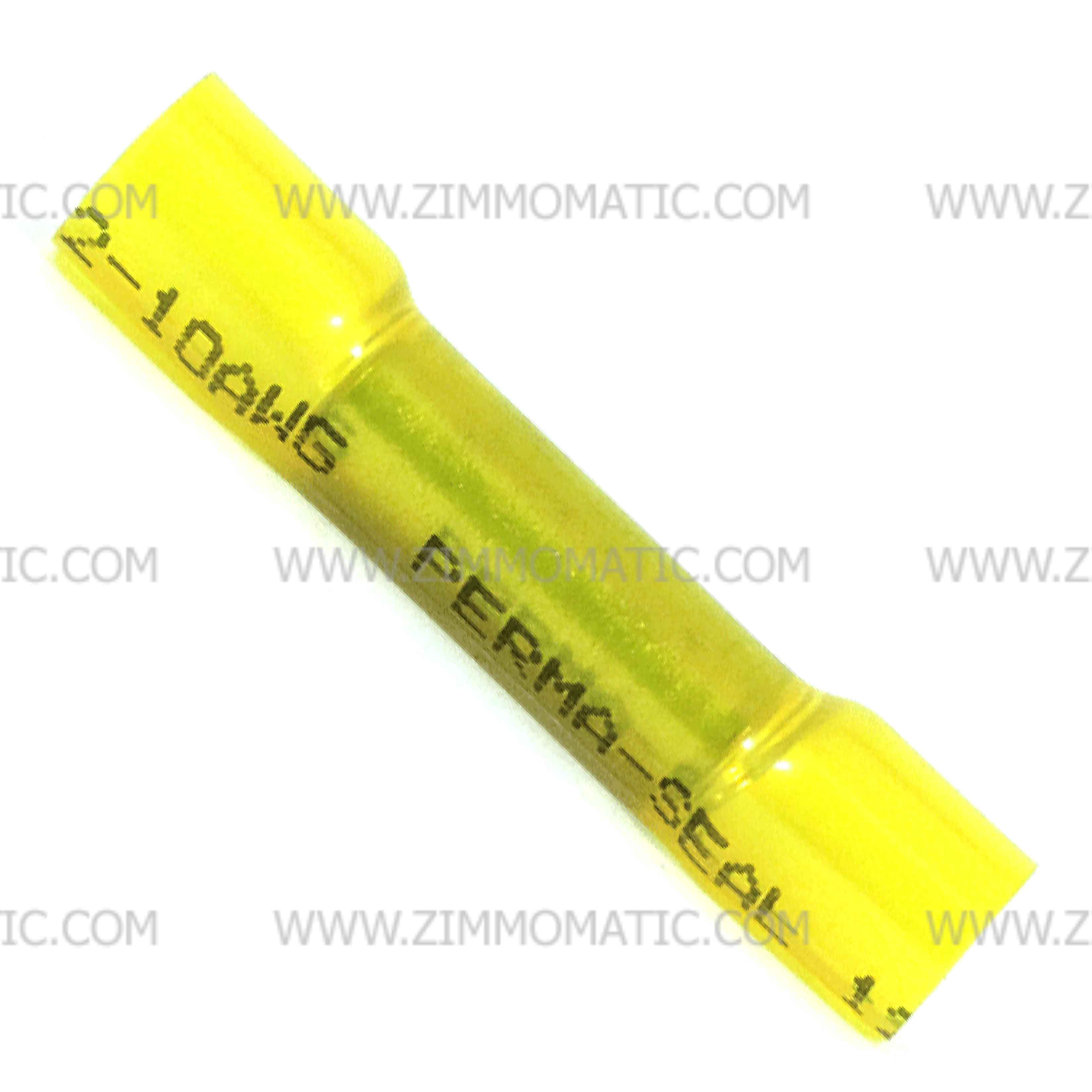12-10 gauge yellow heat shrink/crimp butt connector