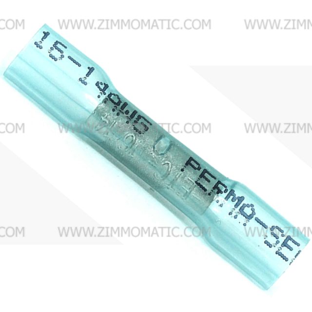 1614 gauge blue heat shrink/crimp butt connector